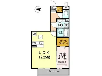 SERENO黒田(1LDK/1階)の間取り写真