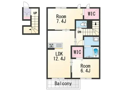 シャーメゾン浜の宮(2LDK/2階)の間取り写真
