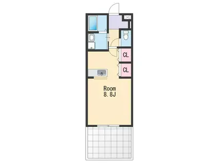 Mディアマンテ(ワンルーム/1階)の間取り写真