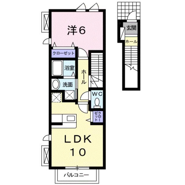 ランジュ(1LDK/2階)の間取り写真
