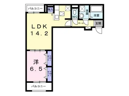 プラージュ(1LDK/1階)の間取り写真
