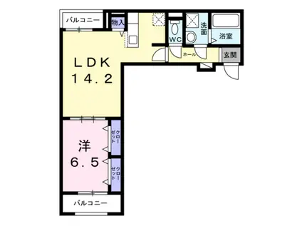 プラージュ(1LDK/3階)の間取り写真