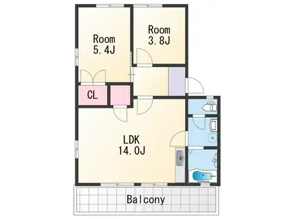 ラ・サルデーヌ(2LDK/1階)の間取り写真