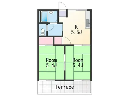 フォーブル加納(2K/1階)の間取り写真