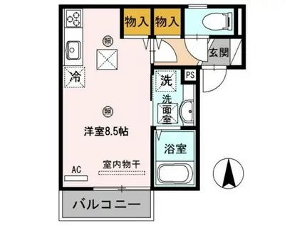 DーROOM塩屋(ワンルーム/1階)の間取り写真