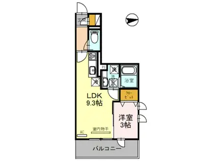 D-ROOM桑ノ木(1LDK/2階)の間取り写真