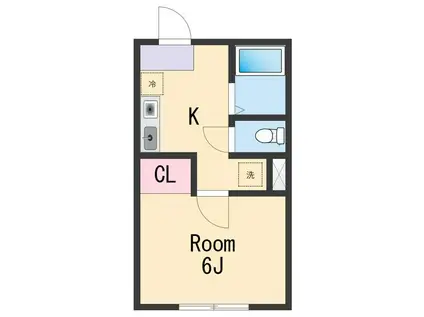 フレデリクスハウン3(1K/1階)の間取り写真