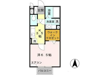 リーフグリーン(1K/2階)の間取り写真