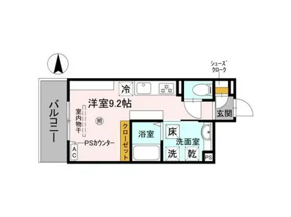 D-LUCE寄合町(ワンルーム/1階)の間取り写真