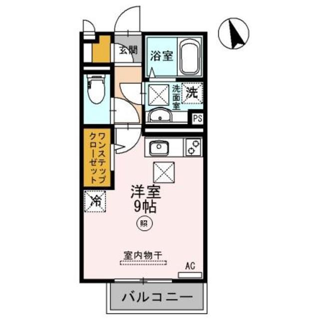 クレール出島(ワンルーム/1階)の間取り写真