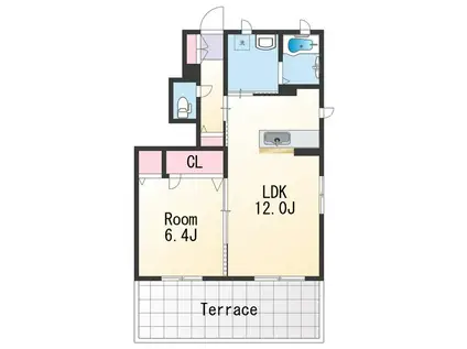 フローラル・アイ(1LDK/1階)の間取り写真