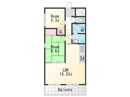 プリムローズ(2LDK/3階)の間取り写真