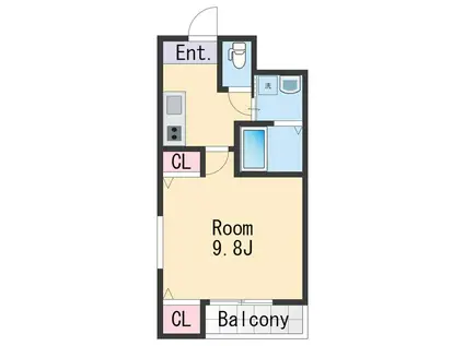 フジパレス市駅北(1K/2階)の間取り写真