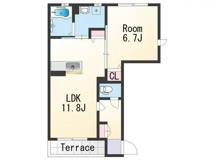 シャーメゾンLEAVES(1LDK/1階)の間取り写真