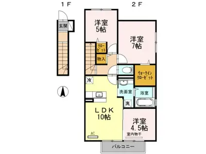 エクレラージュⅡ(3LDK/2階)の間取り写真