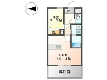 グラン フェリシア(1LDK/1階)の間取り写真