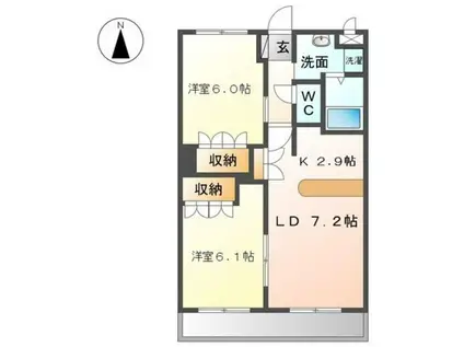 グレイスコートNS(2LDK/1階)の間取り写真