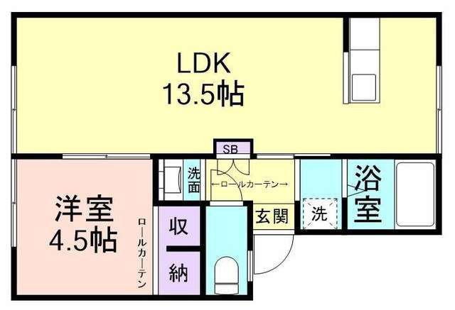 プレジール津森(1LDK/2階)の間取り写真