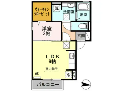 グレイスコート(1LDK/1階)の間取り写真