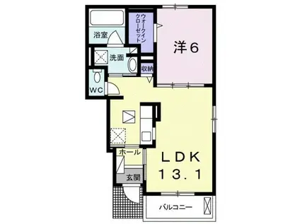 パルティールΒ(1LDK/1階)の間取り写真