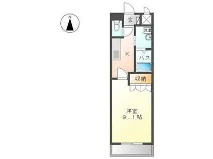 リッチ&フォース(1K/3階)の間取り写真