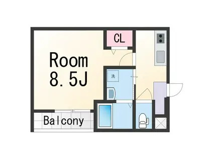 フジパレス田中町(1K/1階)の間取り写真