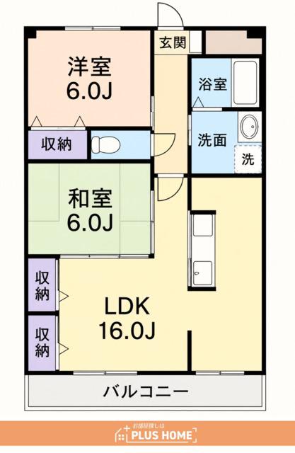 パティナF(2LDK/2階)の間取り写真