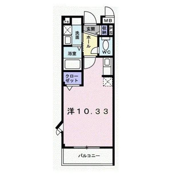 レジデンスブライト(ワンルーム/3階)の間取り写真