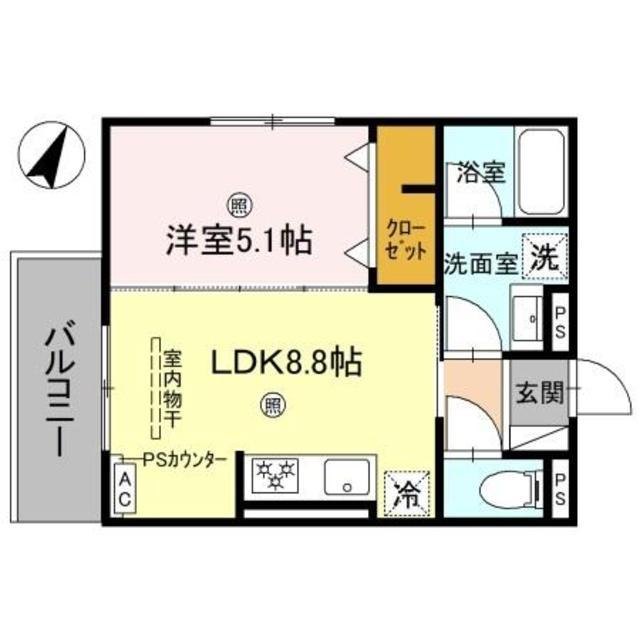 ピオーネ荘(1LDK/3階)の間取り写真