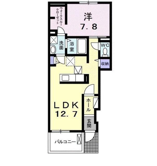 ラ・ルーチェ(1LDK/1階)の間取り写真