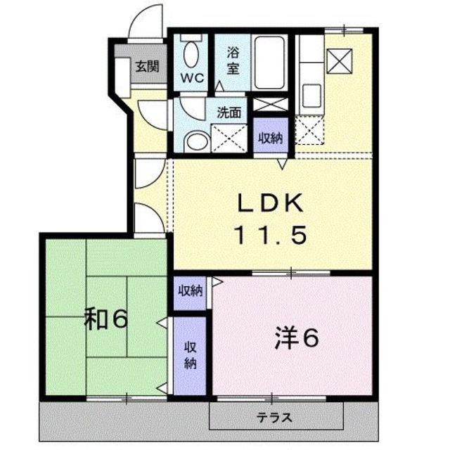 シャルマン1(2LDK/1階)の間取り写真
