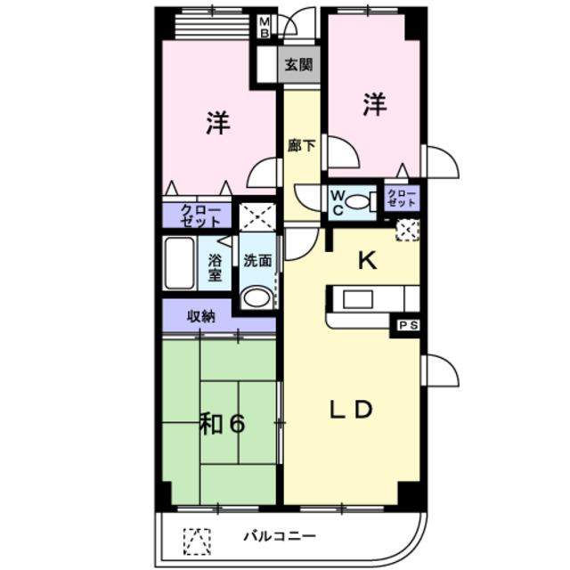 ピーノ・モルティ(3LDK/3階)の間取り写真