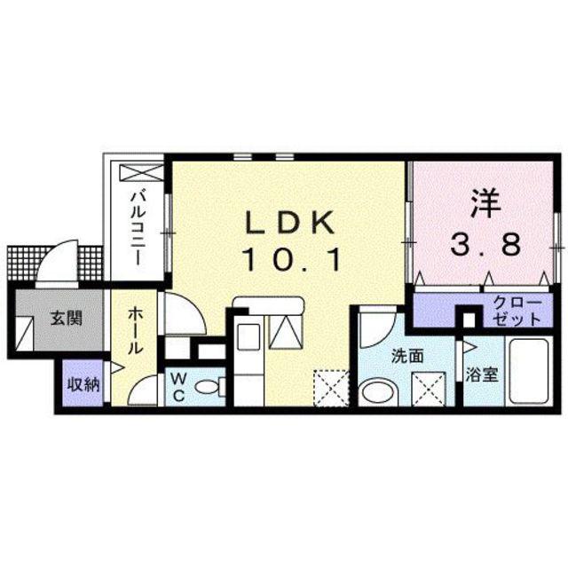 紀勢本線 紀和駅 徒歩3分 2階建 築11年(1LDK/1階)の間取り写真