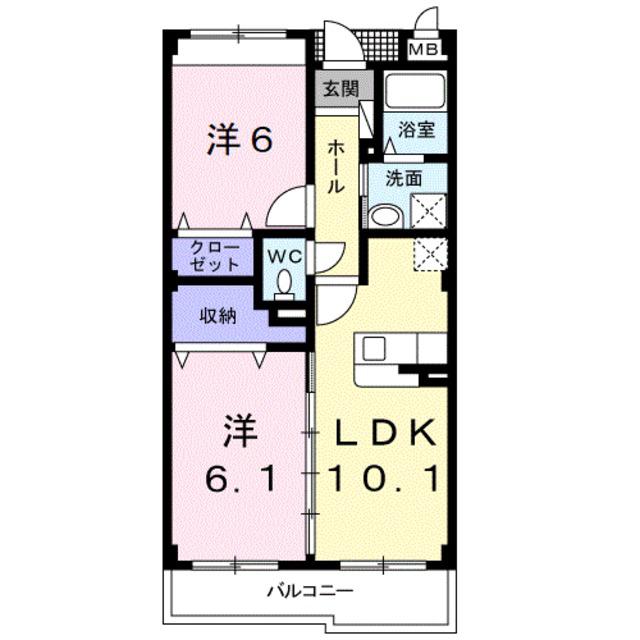 グラン ラトゥール(2LDK/3階)の間取り写真