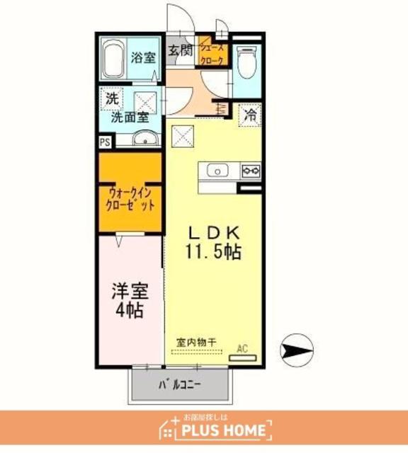セジュールショコラ(1LDK/1階)の間取り写真