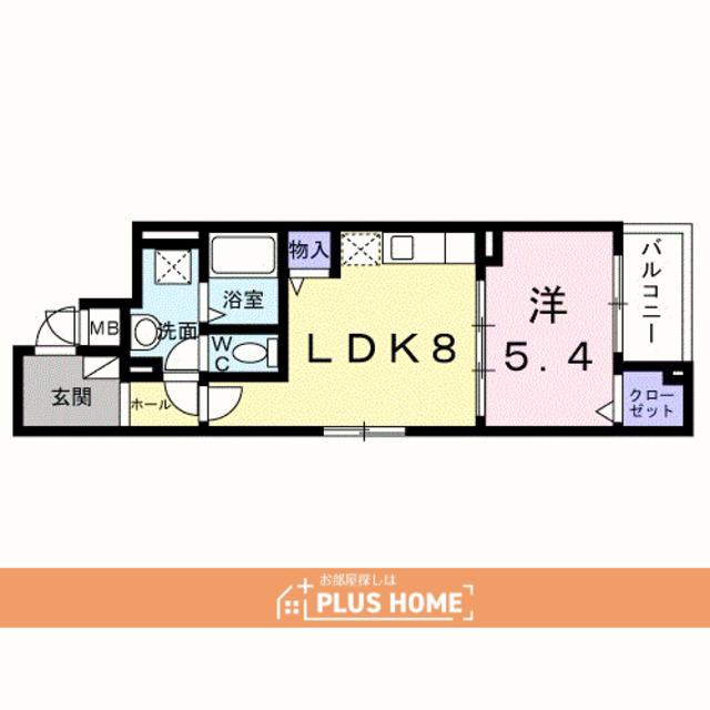 モンテリザイア紀和(1LDK/2階)の間取り写真
