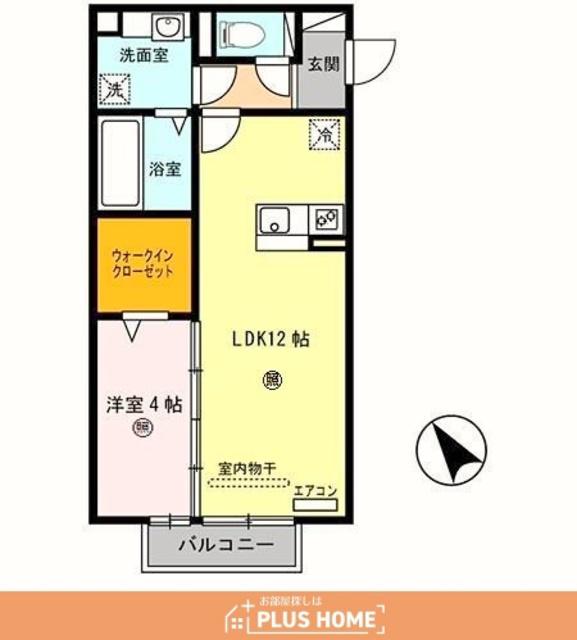 フィオーレ野崎Ⅱ(1LDK/2階)の間取り写真