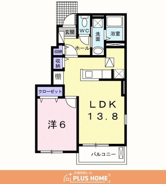 シャン・ノールⅩⅢ(1LDK/1階)の間取り写真
