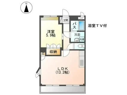 リュミエール(1LDK/2階)の間取り写真