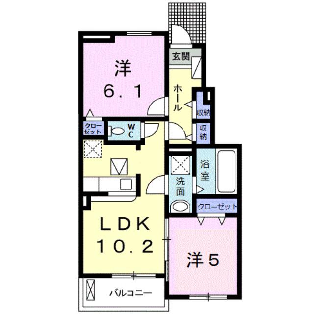 サームヴェリテ Ⅱ(2LDK/1階)の間取り写真