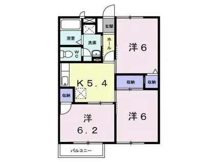 メゾンラフィネA(3K/1階)の間取り写真