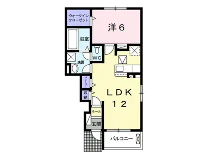 ルフナ Ⅱ(1LDK/1階)の間取り写真