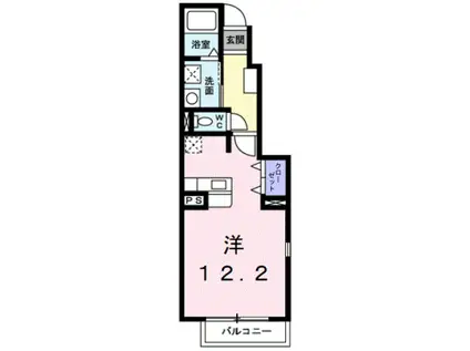 パインヒル(ワンルーム/1階)の間取り写真