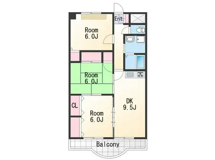 セピアコートⅠ(3DK/3階)の間取り写真