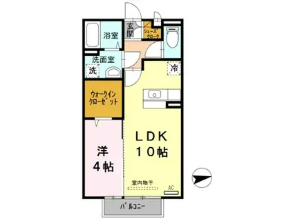 ルナ・クレシエンテ(1LDK/1階)の間取り写真