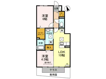 ルーチェ木ノ本(2LDK/1階)の間取り写真