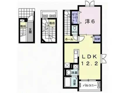 アーバンソレイユ(1LDK/3階)の間取り写真