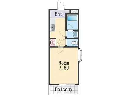 エタニティコートⅠ番館(1K/2階)の間取り写真