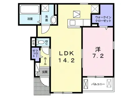 エテルノ セロ(1LDK/1階)の間取り写真