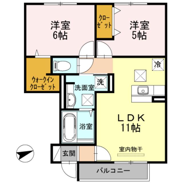 Y´S コトブキ(2LDK/1階)の間取り写真